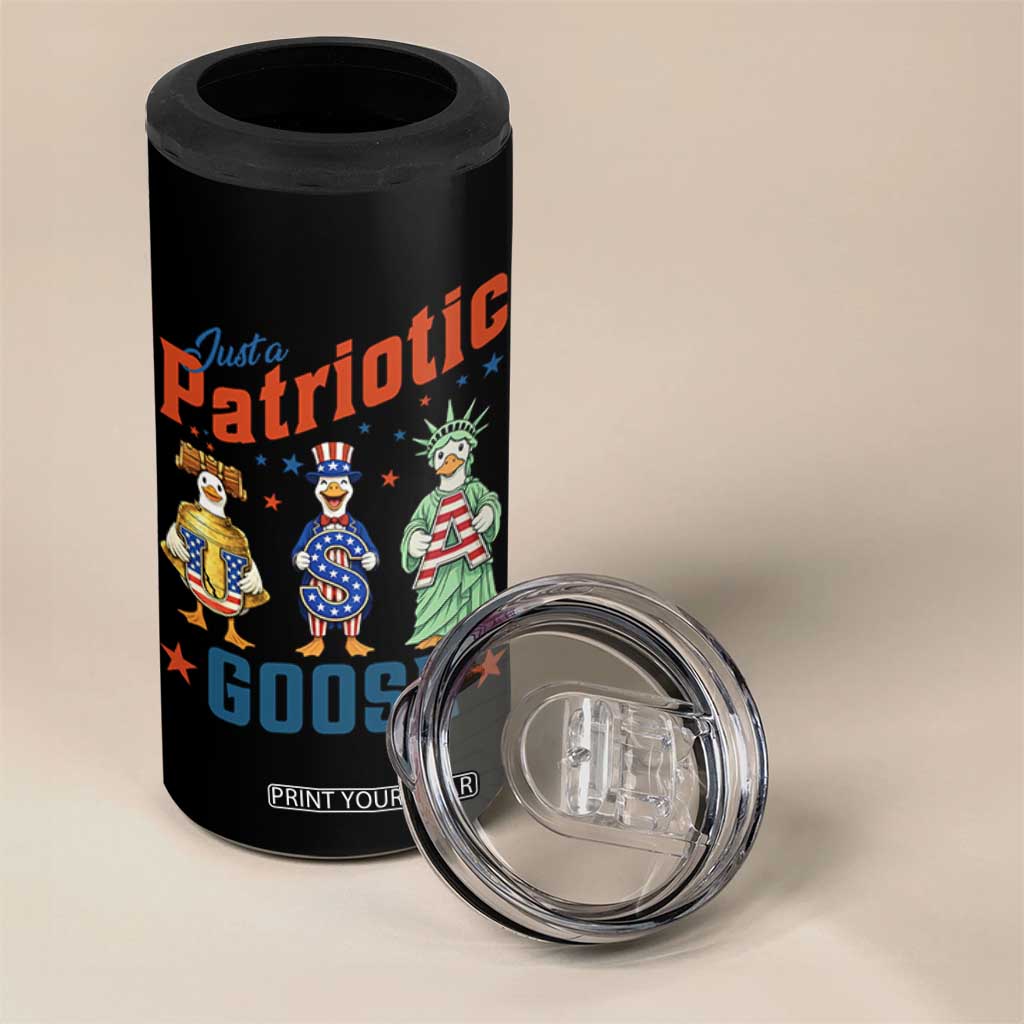 Just A Patriotic Goose 4 in 1 Can Cooler Tumbler Funny Freedom Goose Patriotic TS12 Print Your Wear