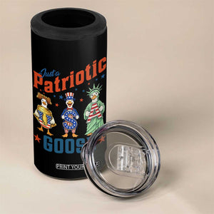 Just A Patriotic Goose 4 in 1 Can Cooler Tumbler Funny Freedom Goose Patriotic TS12 Print Your Wear