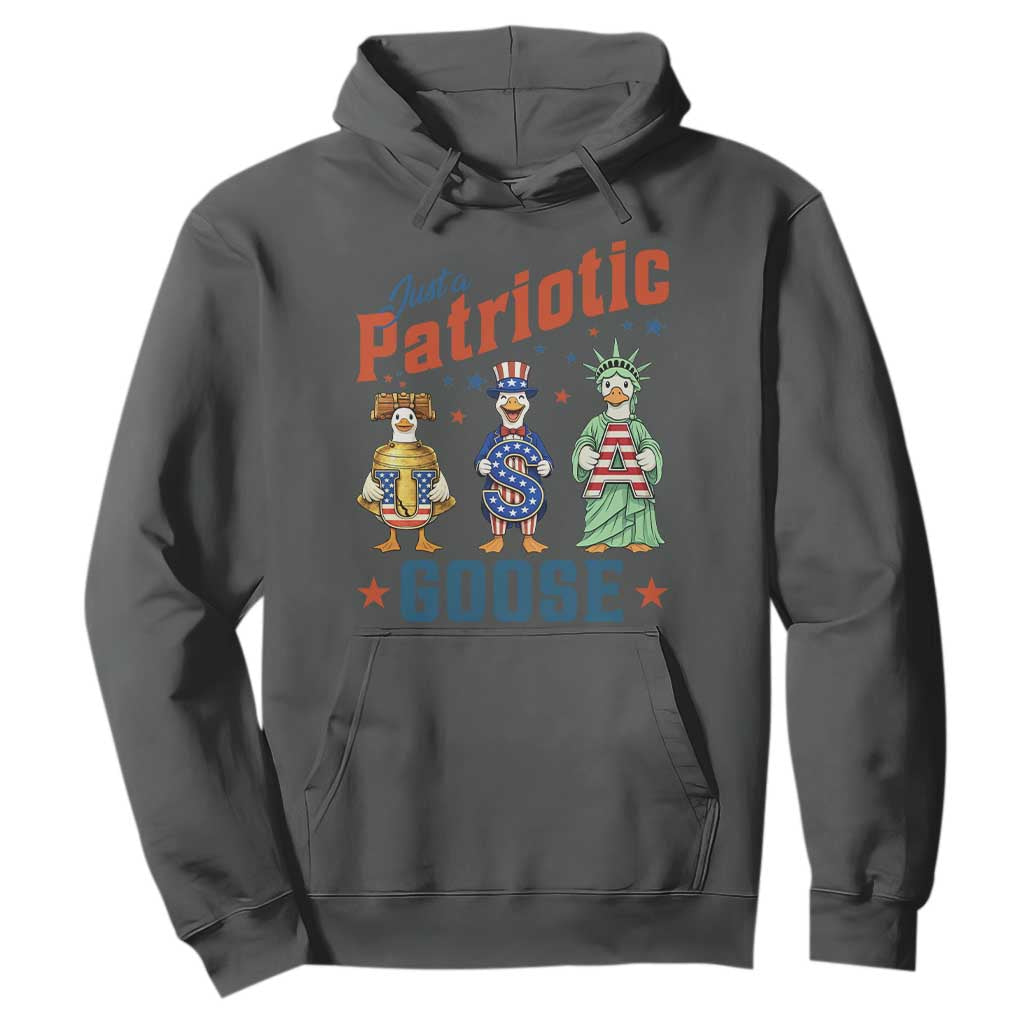 Just A Patriotic Goose Hoodie Funny Freedom Goose Patriotic TS12 Dark Heather Print Your Wear