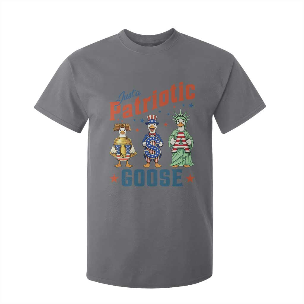 Just A Patriotic Goose T Shirt For Kid Funny Freedom Goose Patriotic TS12 Charcoal Print Your Wear