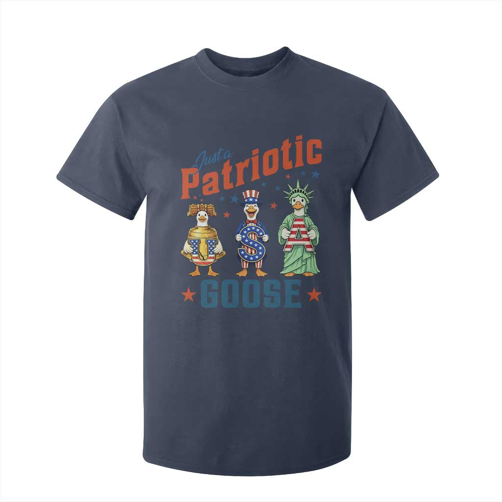 Just A Patriotic Goose T Shirt For Kid Funny Freedom Goose Patriotic TS12 Navy Print Your Wear
