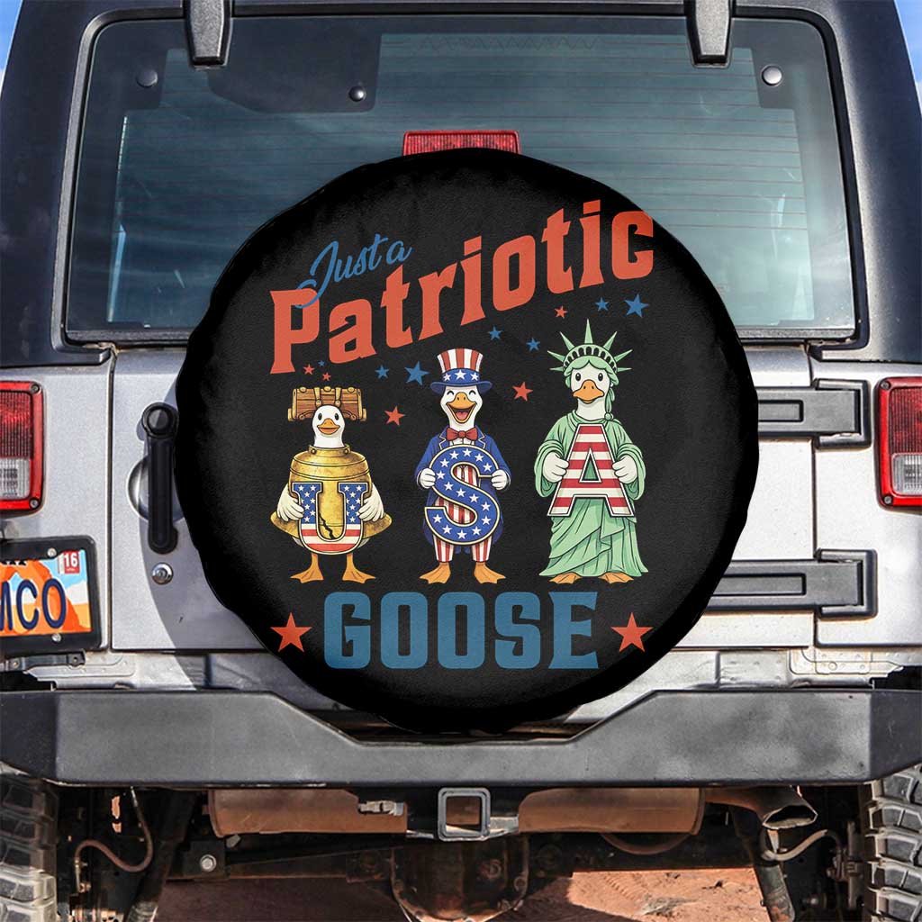 Just A Patriotic Goose Spare Tire Cover Funny Freedom Goose Patriotic TS12 No hole Black Print Your Wear