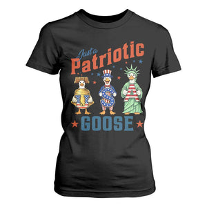 Just A Patriotic Goose T Shirt For Women Funny Freedom Goose Patriotic TS12 Black Print Your Wear