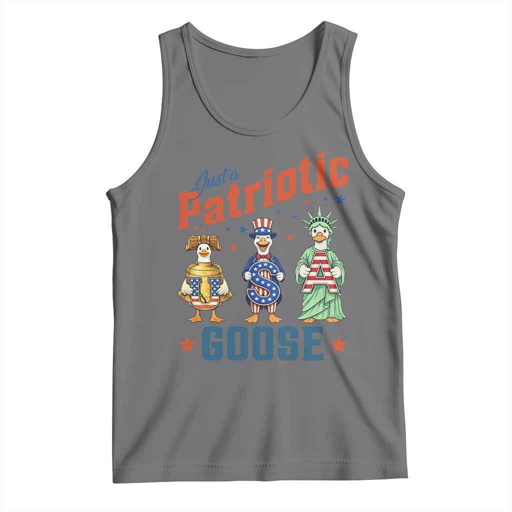 Just A Patriotic Goose Tank Top Funny Freedom Goose Patriotic TS12 Black Heather Print Your Wear