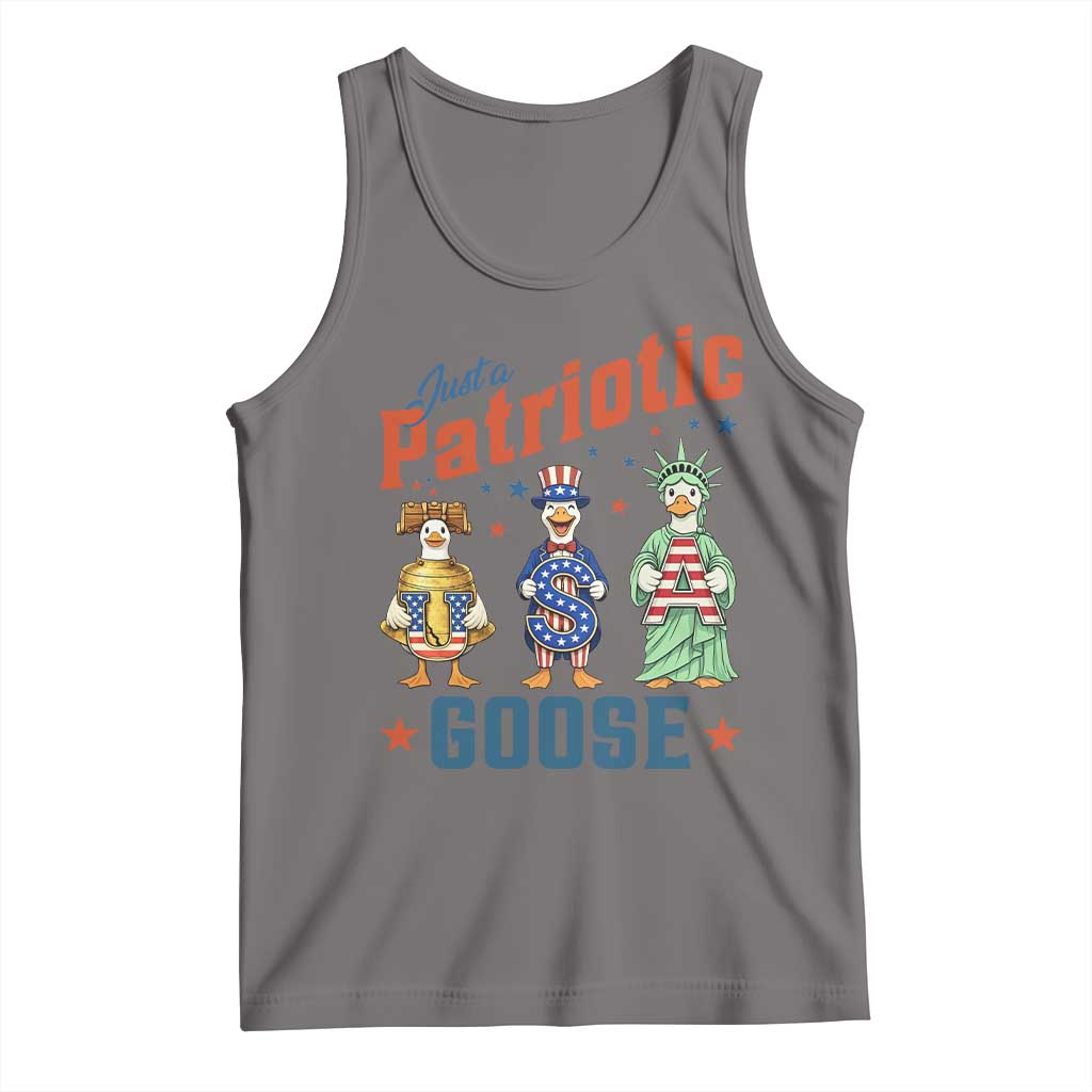 Just A Patriotic Goose Tank Top Funny Freedom Goose Patriotic TS12 Deep Heather Print Your Wear