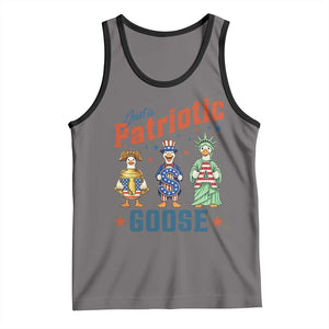 Just A Patriotic Goose Tank Top Funny Freedom Goose Patriotic TS12 Deep Heather Black Print Your Wear