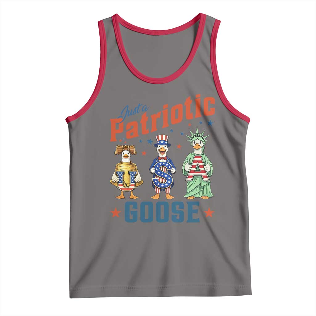 Just A Patriotic Goose Tank Top Funny Freedom Goose Patriotic TS12 Deep Heather Red Print Your Wear
