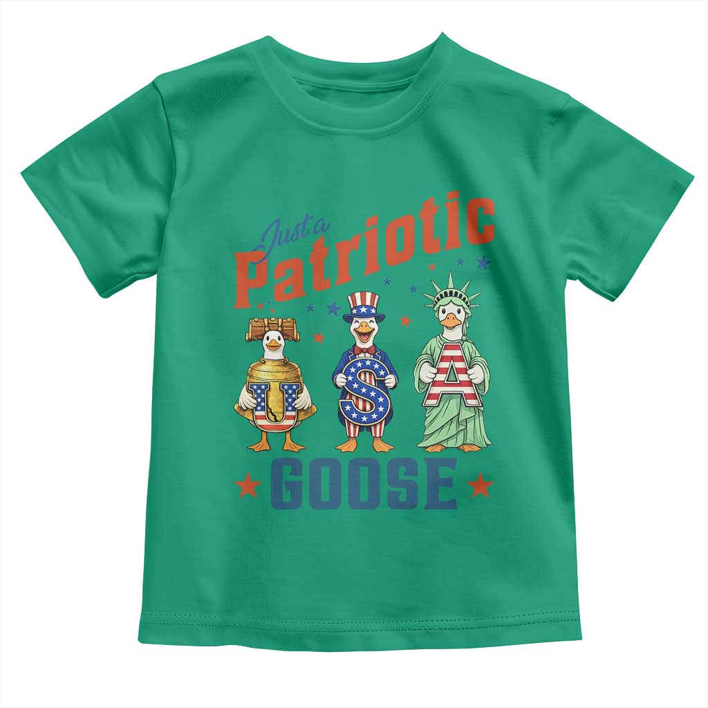 Just A Patriotic Goose Toddler T Shirt Funny Freedom Goose Patriotic TS12 Irish Green Print Your Wear