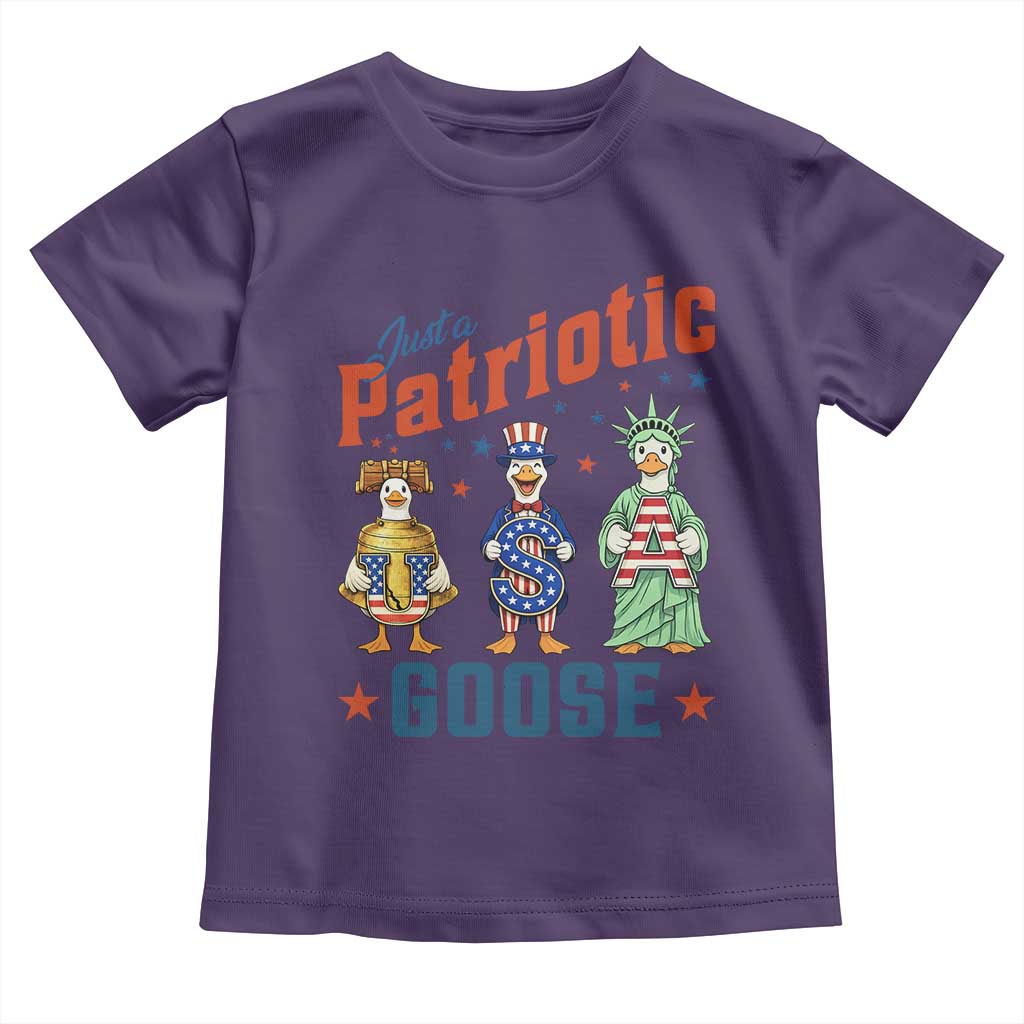 Just A Patriotic Goose Toddler T Shirt Funny Freedom Goose Patriotic TS12 Purple Print Your Wear