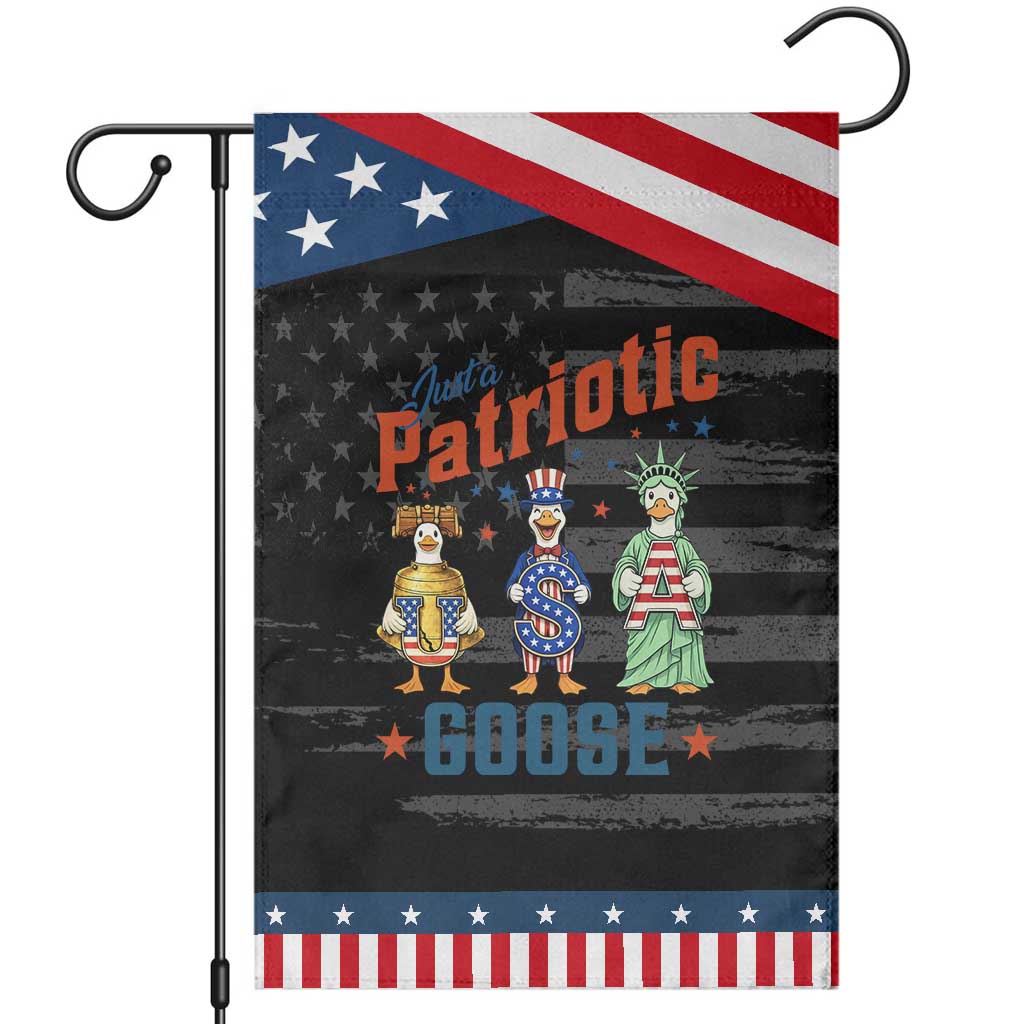 Just A Patriotic Goose Garden Flag Funny Freedom Goose Patriotic TS12 Distressed Black Blue Print Your Wear