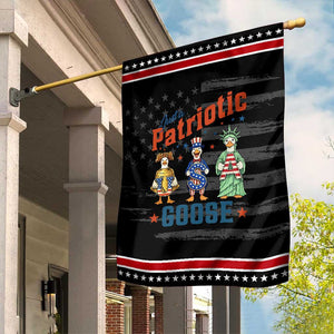 Just A Patriotic Goose Garden Flag Funny Freedom Goose Patriotic TS12 Distressed Black Red Print Your Wear