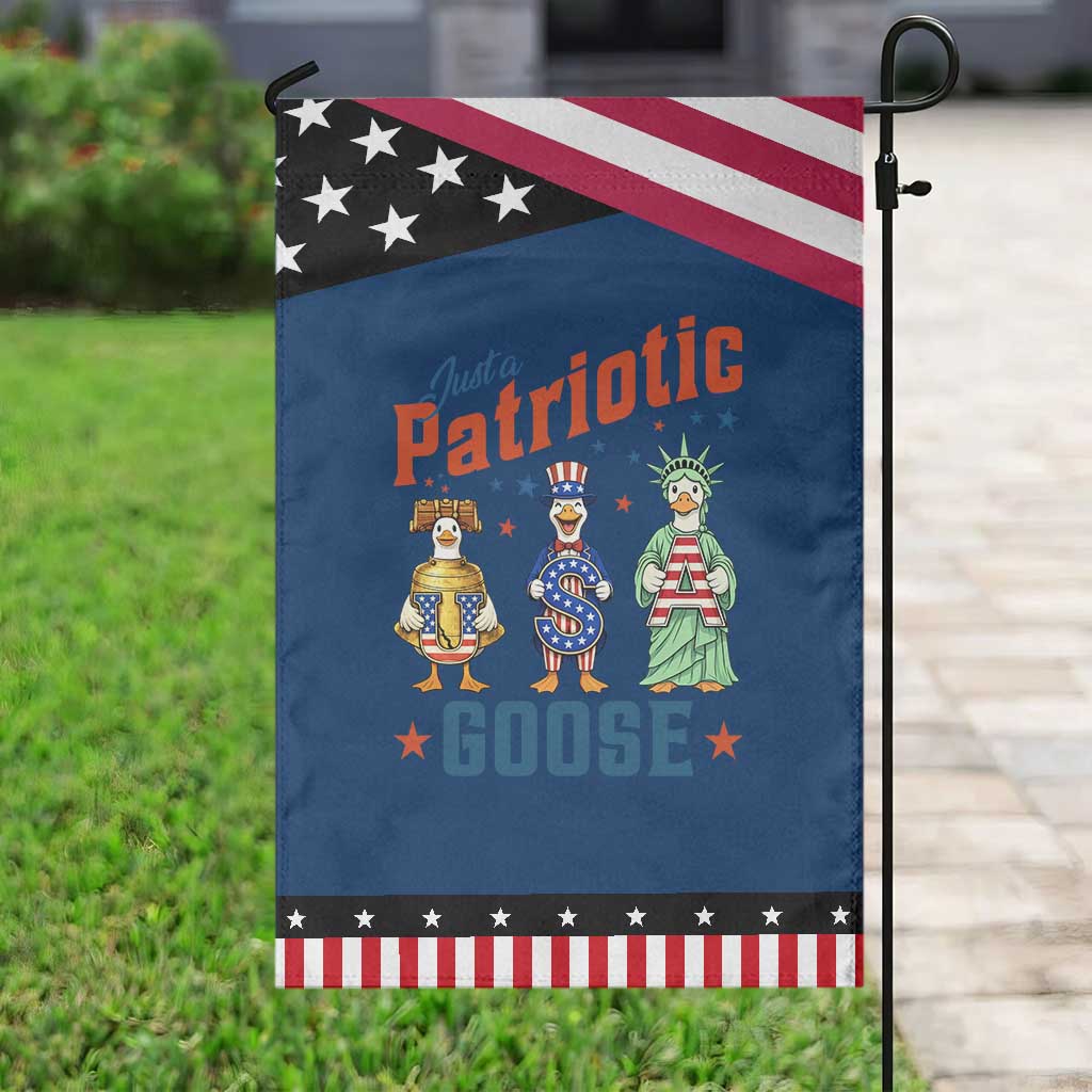 Just A Patriotic Goose Garden Flag Funny Freedom Goose Patriotic TS12 Classic Blue Black Print Your Wear