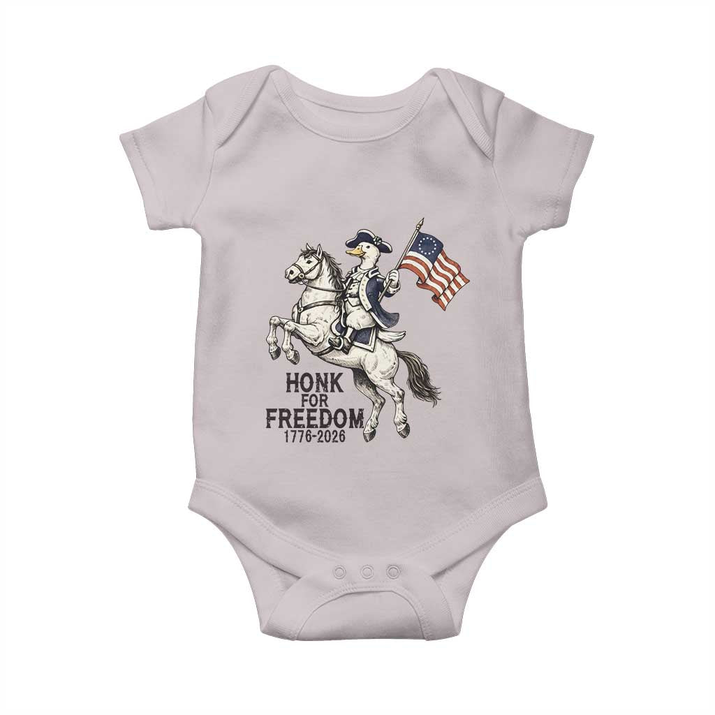 Funny Patriotic Goose Cowboy Baby Onesie Honk For Freedom TS12 Ice Gray Print Your Wear