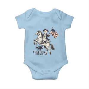 Funny Patriotic Goose Cowboy Baby Onesie Honk For Freedom TS12 Light Blue Print Your Wear