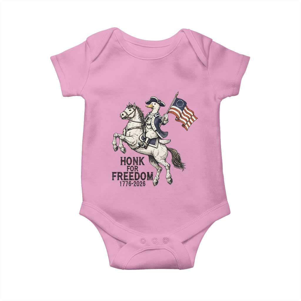 Funny Patriotic Goose Cowboy Baby Onesie Honk For Freedom TS12 Light Pink Print Your Wear