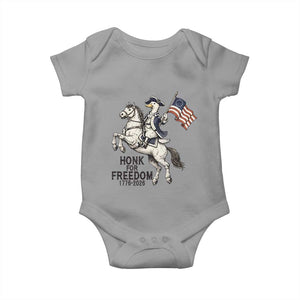 Funny Patriotic Goose Cowboy Baby Onesie Honk For Freedom TS12 Sport Gray Print Your Wear