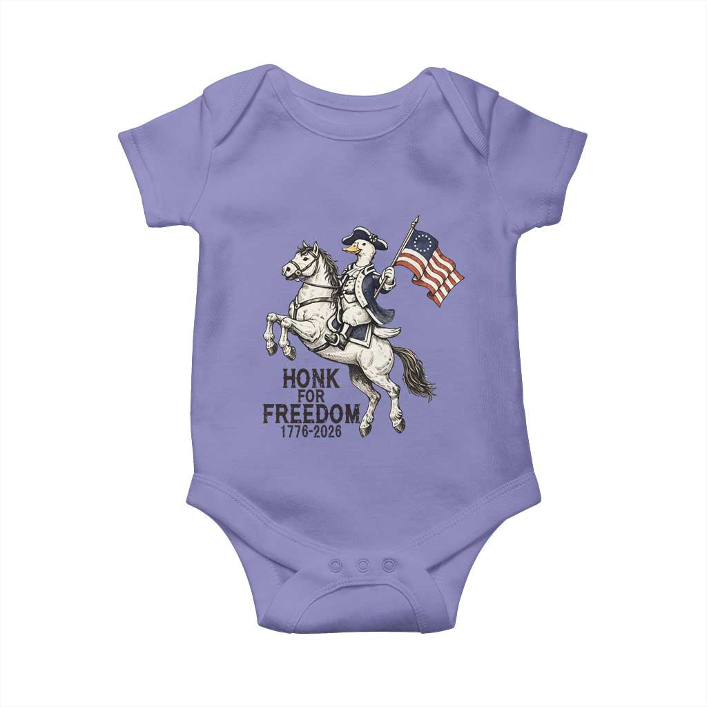 Funny Patriotic Goose Cowboy Baby Onesie Honk For Freedom TS12 Violet Print Your Wear