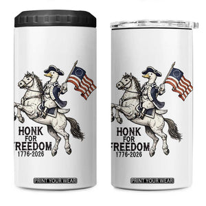 Funny Patriotic Goose Cowboy 4 in 1 Can Cooler Tumbler Honk For Freedom TS12 One Size: 16 oz White Print Your Wear