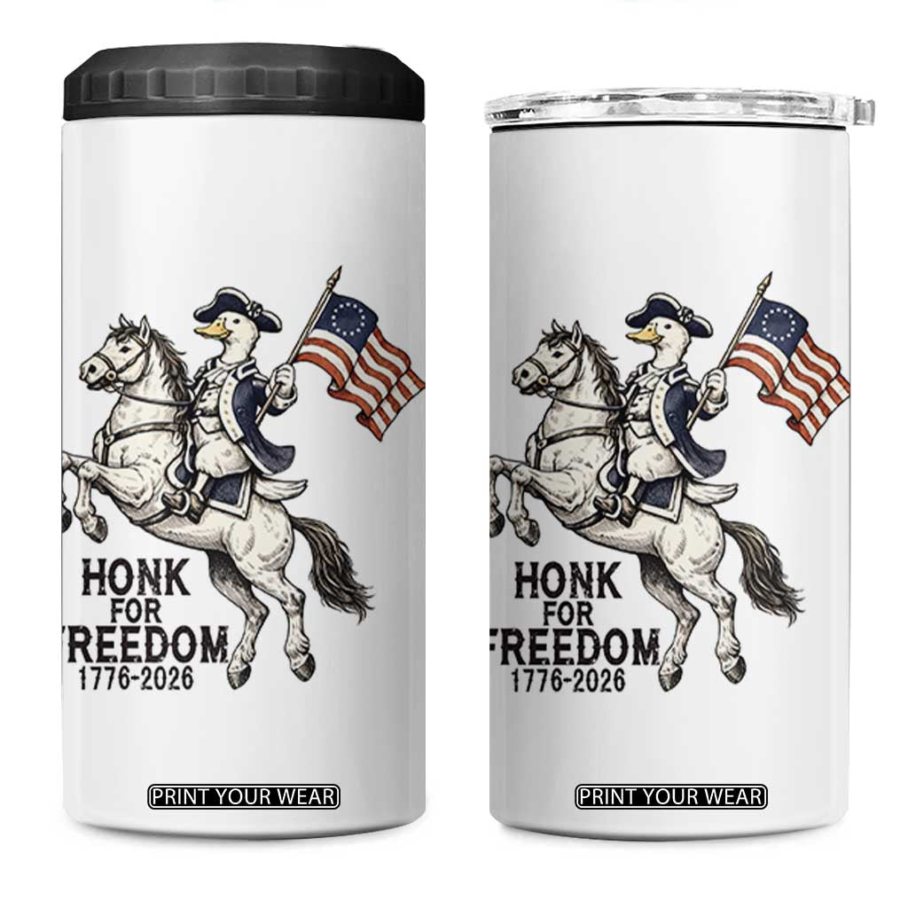 Funny Patriotic Goose Cowboy 4 in 1 Can Cooler Tumbler Honk For Freedom TS12 One Size: 16 oz White Print Your Wear