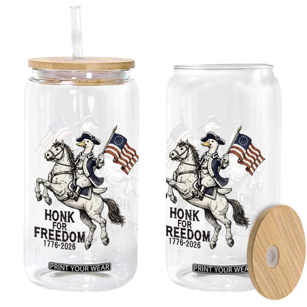 Funny Patriotic Goose Cowboy Glass Can Honk For Freedom TS12 Print Your Wear