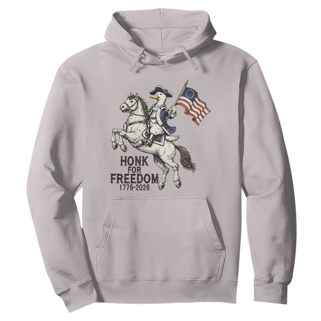 Funny Patriotic Goose Cowboy Hoodie Honk For Freedom TS12 Ice Gray Print Your Wear