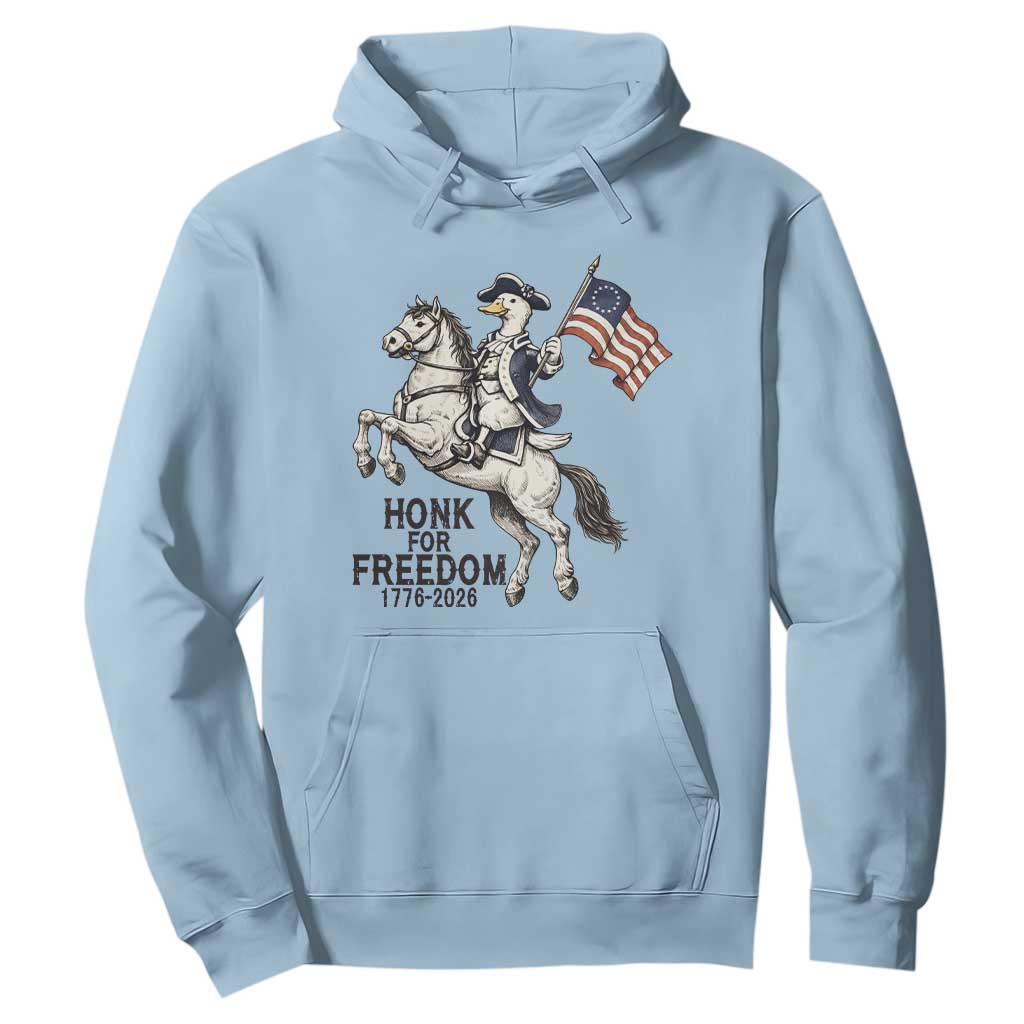 Funny Patriotic Goose Cowboy Hoodie Honk For Freedom TS12 Light Blue Print Your Wear