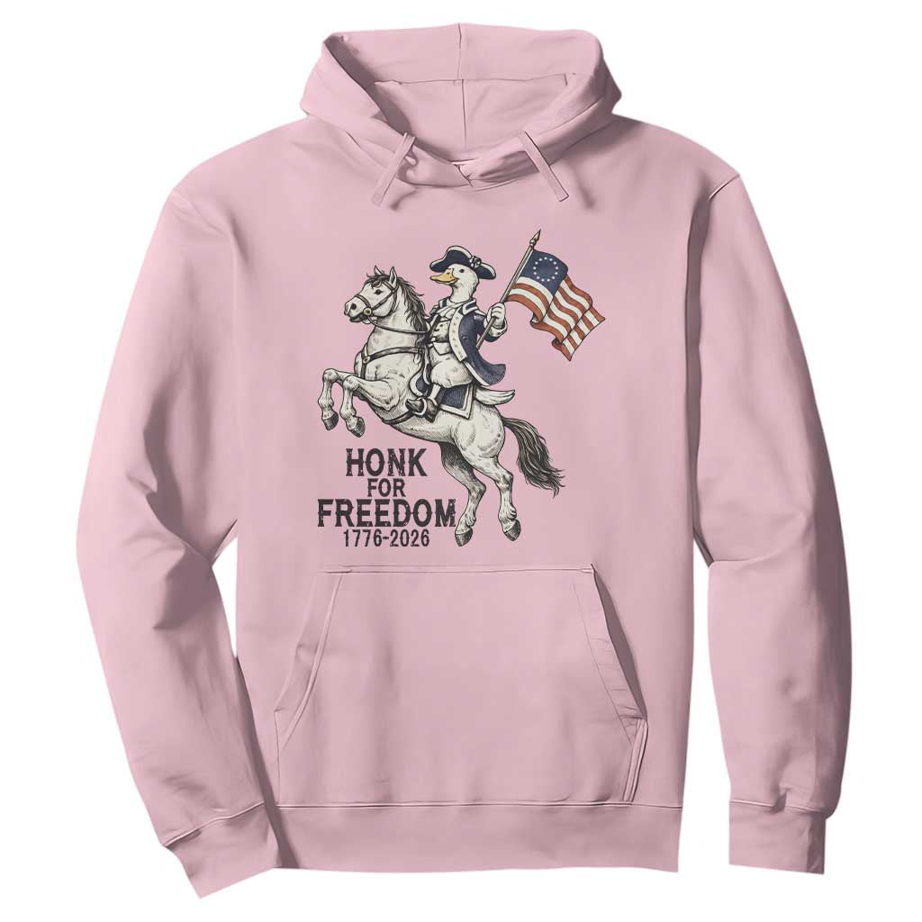 Funny Patriotic Goose Cowboy Hoodie Honk For Freedom TS12 Light Pink Print Your Wear