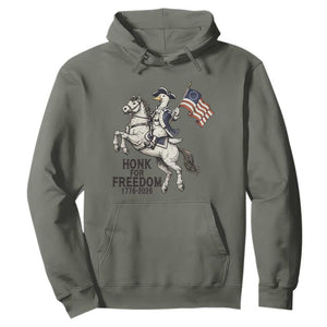 Funny Patriotic Goose Cowboy Hoodie Honk For Freedom TS12 Military Green Print Your Wear