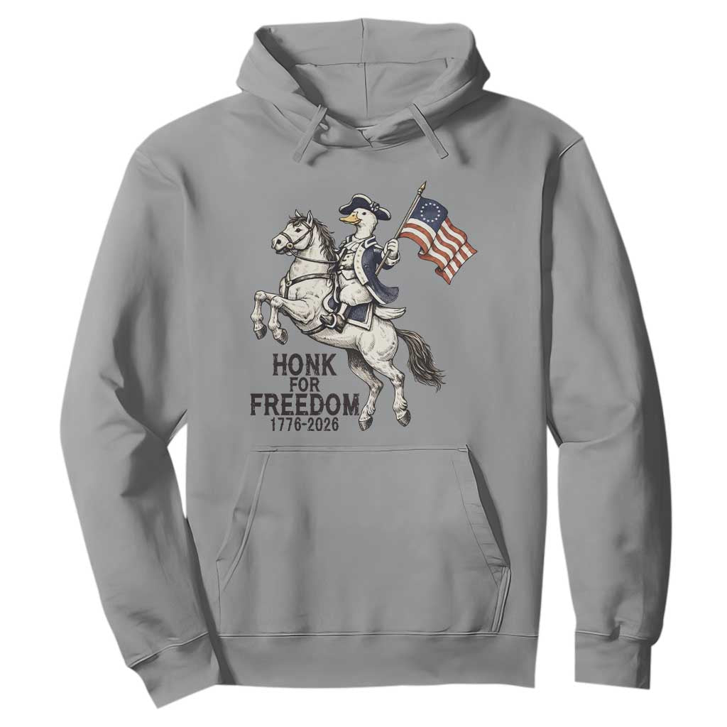 Funny Patriotic Goose Cowboy Hoodie Honk For Freedom TS12 Sport Gray Print Your Wear