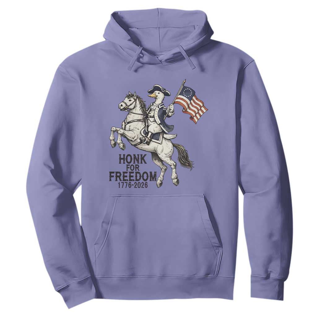 Funny Patriotic Goose Cowboy Hoodie Honk For Freedom TS12 Violet Print Your Wear
