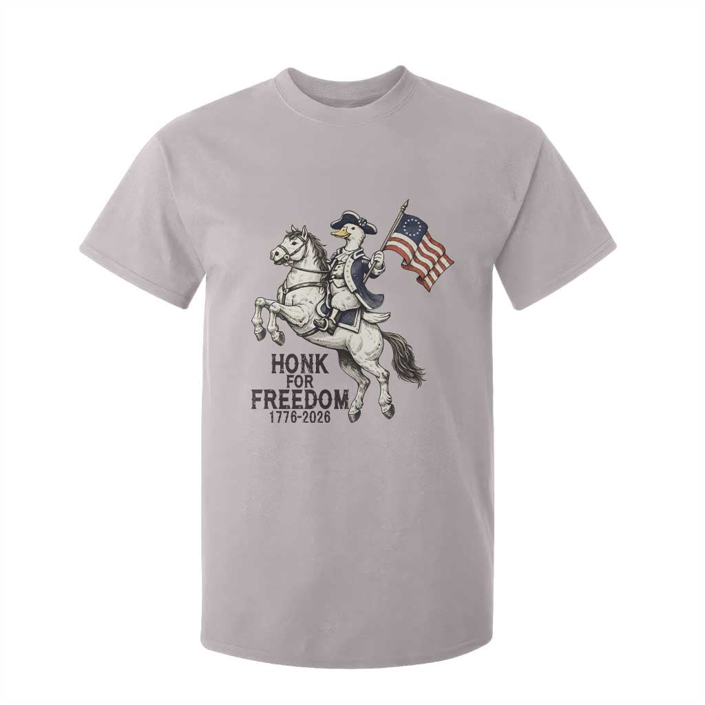 Funny Patriotic Goose Cowboy T Shirt For Kid Honk For Freedom TS12 Ice Gray Print Your Wear