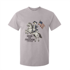 Funny Patriotic Goose Cowboy T Shirt For Kid Honk For Freedom TS12 Ice Gray Print Your Wear