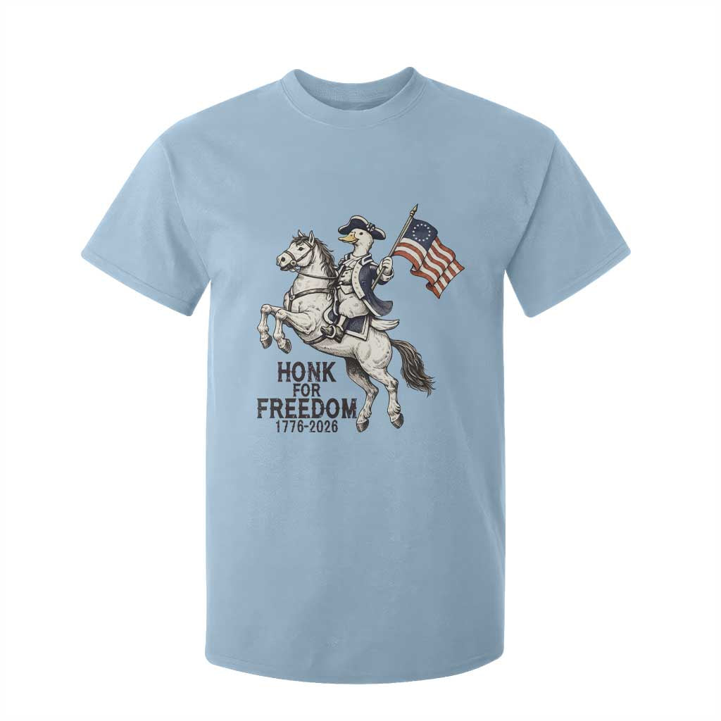 Funny Patriotic Goose Cowboy T Shirt For Kid Honk For Freedom TS12 Light Blue Print Your Wear