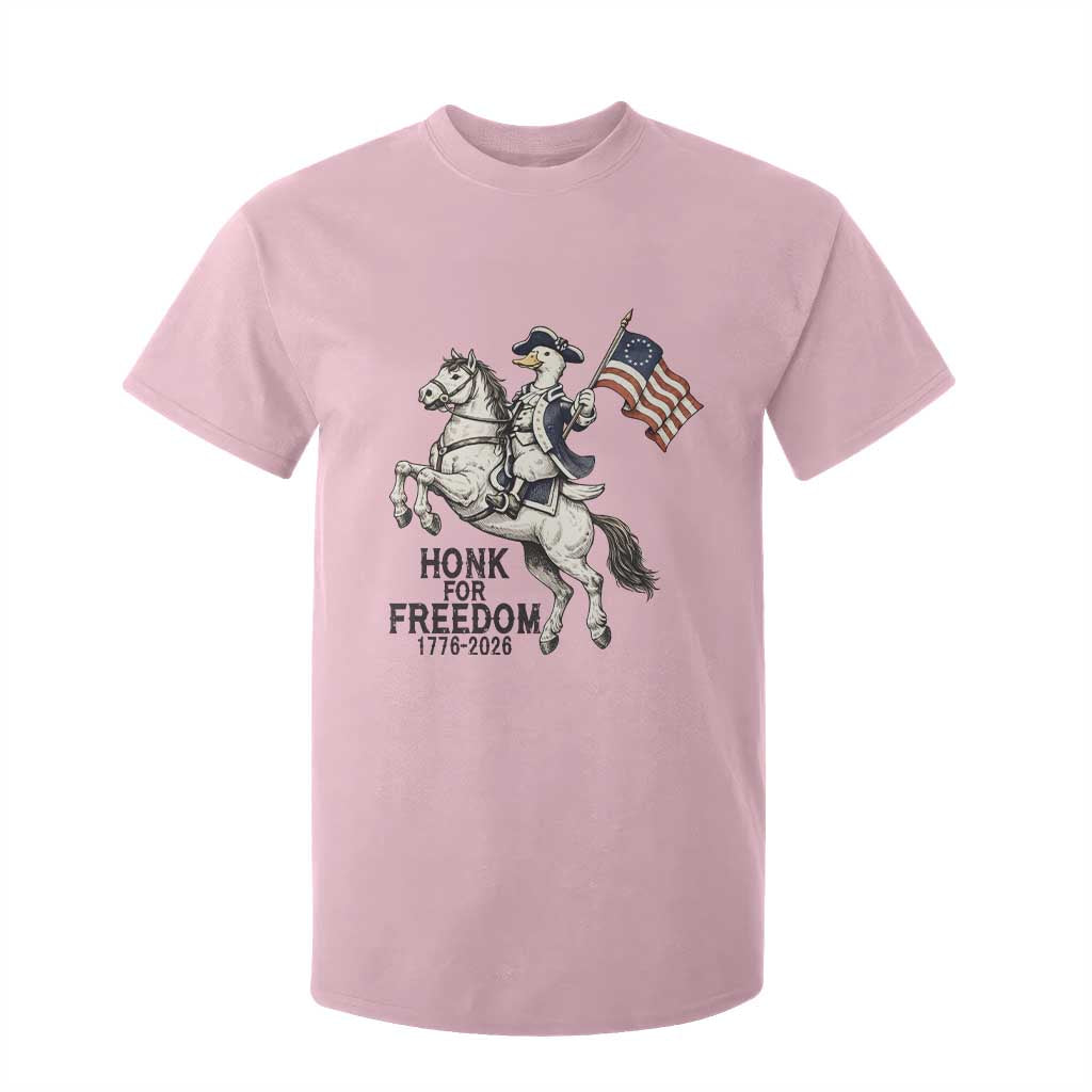 Funny Patriotic Goose Cowboy T Shirt For Kid Honk For Freedom TS12 Light Pink Print Your Wear