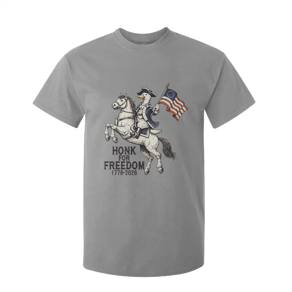 Funny Patriotic Goose Cowboy T Shirt For Kid Honk For Freedom TS12 Sport Gray Print Your Wear