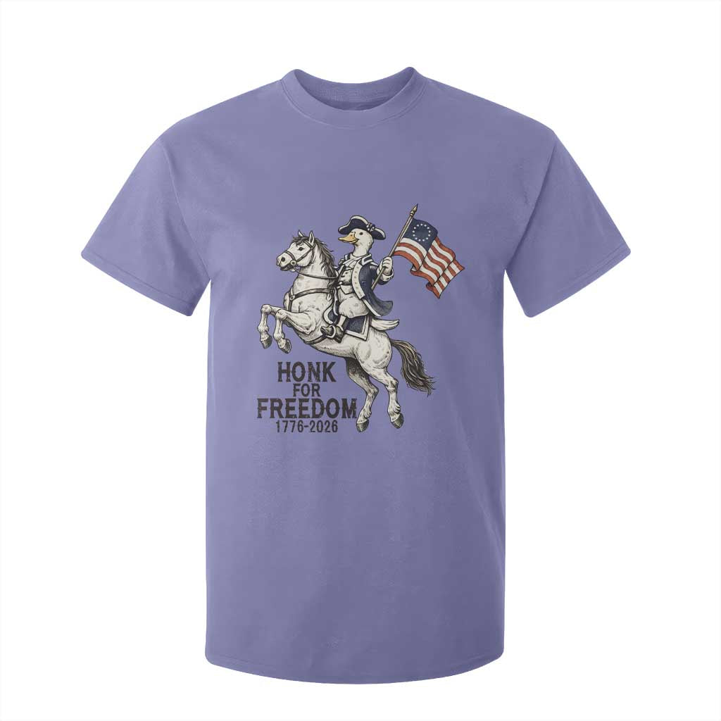 Funny Patriotic Goose Cowboy T Shirt For Kid Honk For Freedom TS12 Violet Print Your Wear