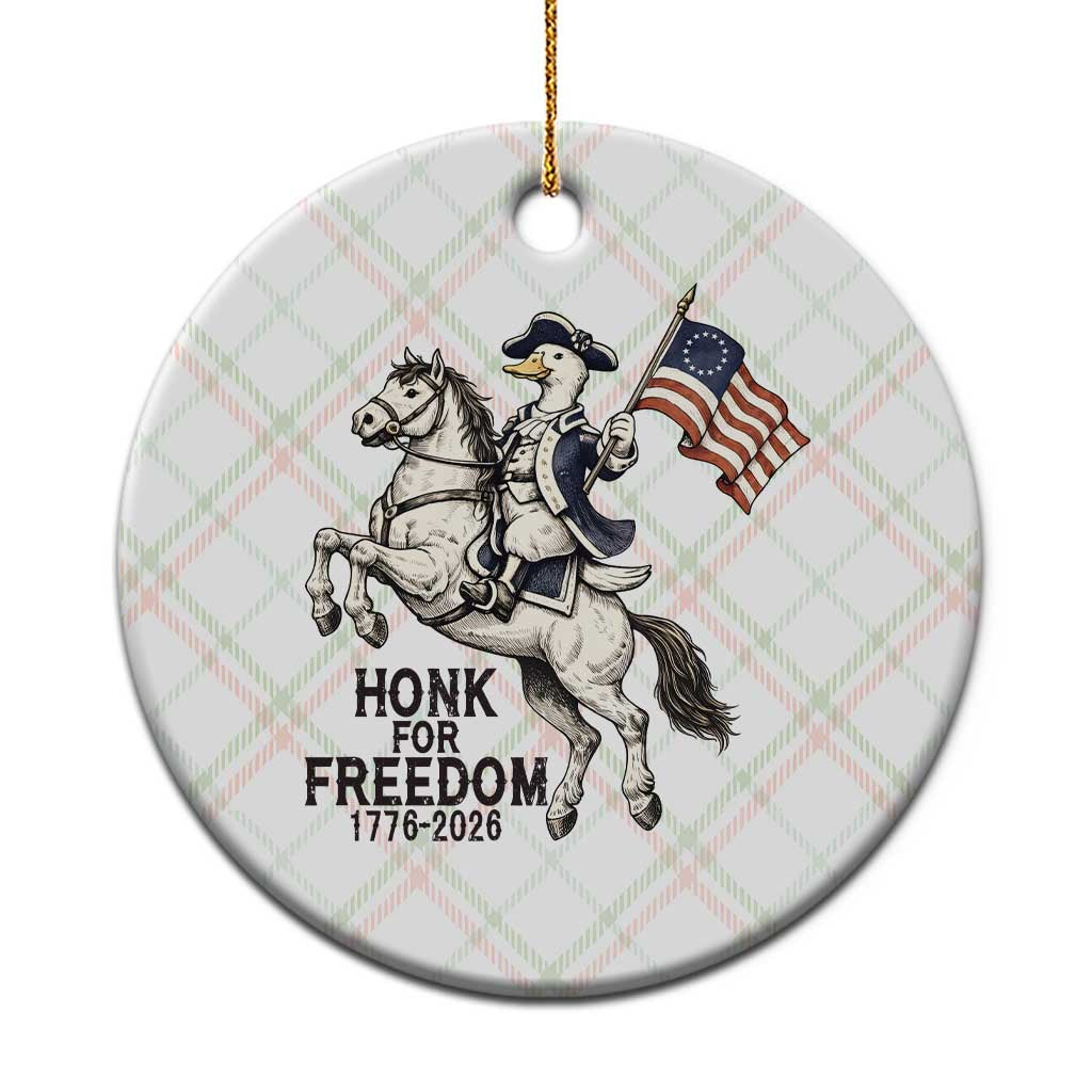 Funny Patriotic Goose Cowboy Ceramic Ornament Honk For Freedom TS12 1pc Christmas Plaid Print Your Wear