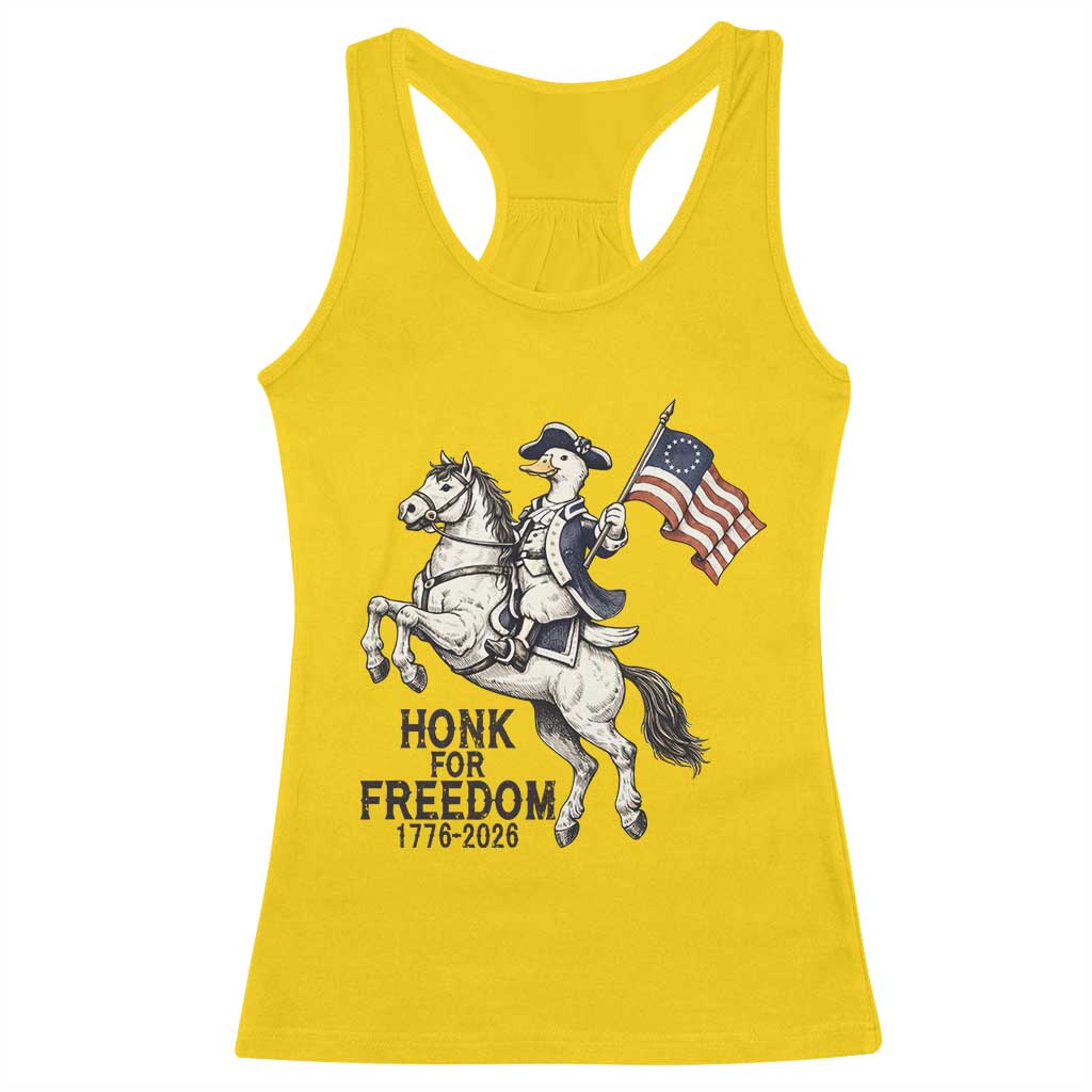 Funny Patriotic Goose Cowboy Racerback Tank Top Honk For Freedom TS12 Daisy Print Your Wear