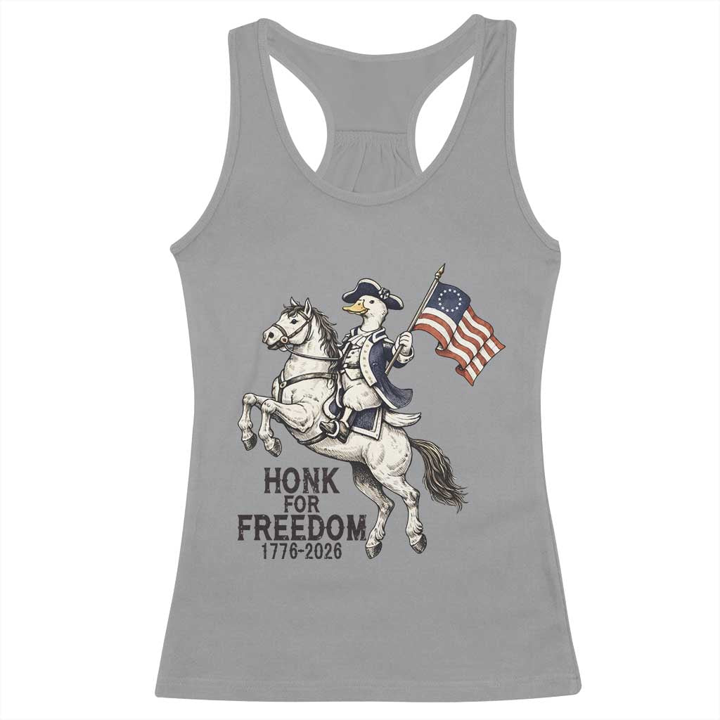 Funny Patriotic Goose Cowboy Racerback Tank Top Honk For Freedom TS12 Sport Gray Print Your Wear