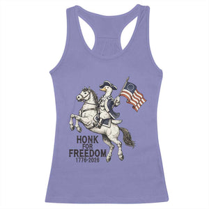 Funny Patriotic Goose Cowboy Racerback Tank Top Honk For Freedom TS12 Violet Print Your Wear