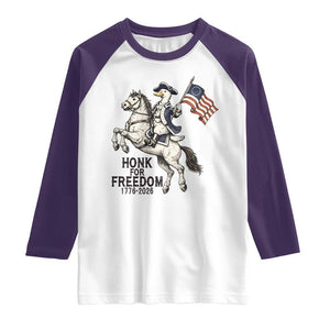 Funny Patriotic Goose Cowboy Raglan Shirt Honk For Freedom TS12 White Purple Print Your Wear