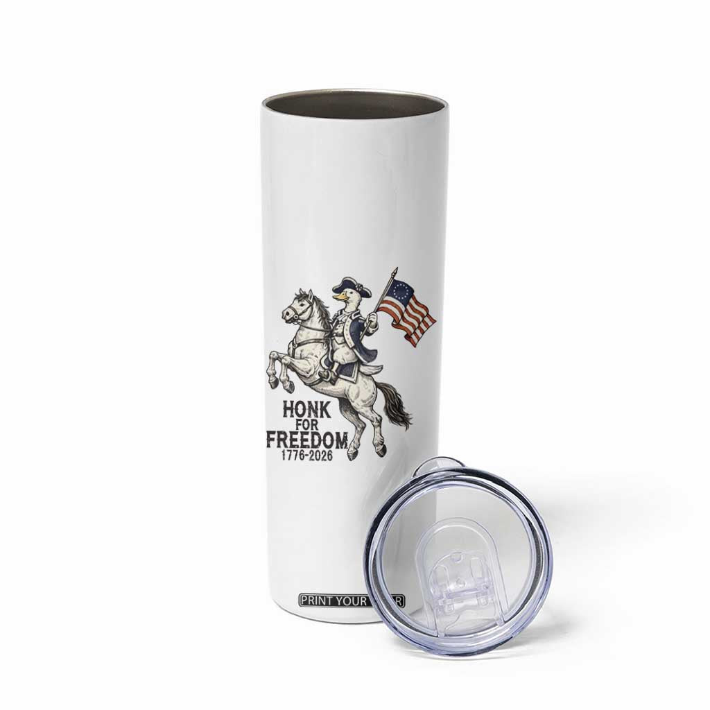 Funny Patriotic Goose Cowboy Skinny Tumbler Honk For Freedom TS12 Print Your Wear