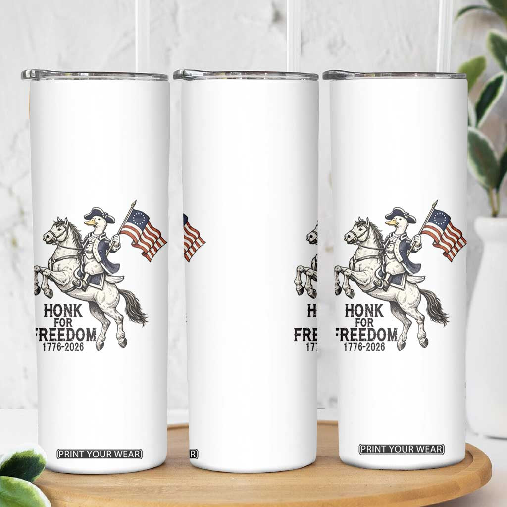 Funny Patriotic Goose Cowboy Skinny Tumbler Honk For Freedom TS12 Print Your Wear