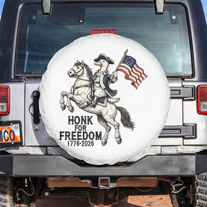 Funny Patriotic Goose Cowboy Spare Tire Cover Honk For Freedom TS12 No hole White Print Your Wear