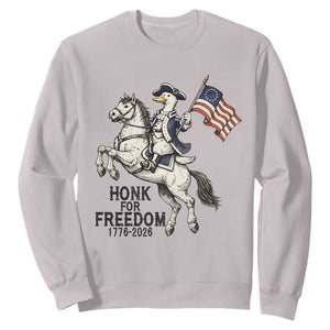 Funny Patriotic Goose Cowboy Sweatshirt Honk For Freedom TS12 Ice Gray Print Your Wear