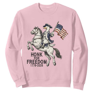 Funny Patriotic Goose Cowboy Sweatshirt Honk For Freedom TS12 Light Pink Print Your Wear