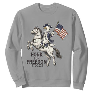 Funny Patriotic Goose Cowboy Sweatshirt Honk For Freedom TS12 Sport Gray Print Your Wear