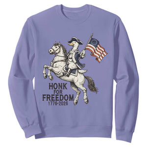 Funny Patriotic Goose Cowboy Sweatshirt Honk For Freedom TS12 Violet Print Your Wear