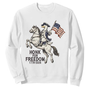 Funny Patriotic Goose Cowboy Sweatshirt Honk For Freedom TS12 White Print Your Wear