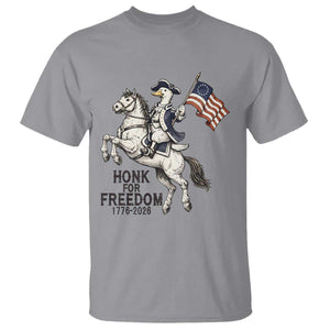 Funny Patriotic Goose Cowboy T Shirt Honk For Freedom TS12 Sport Gray Print Your Wear